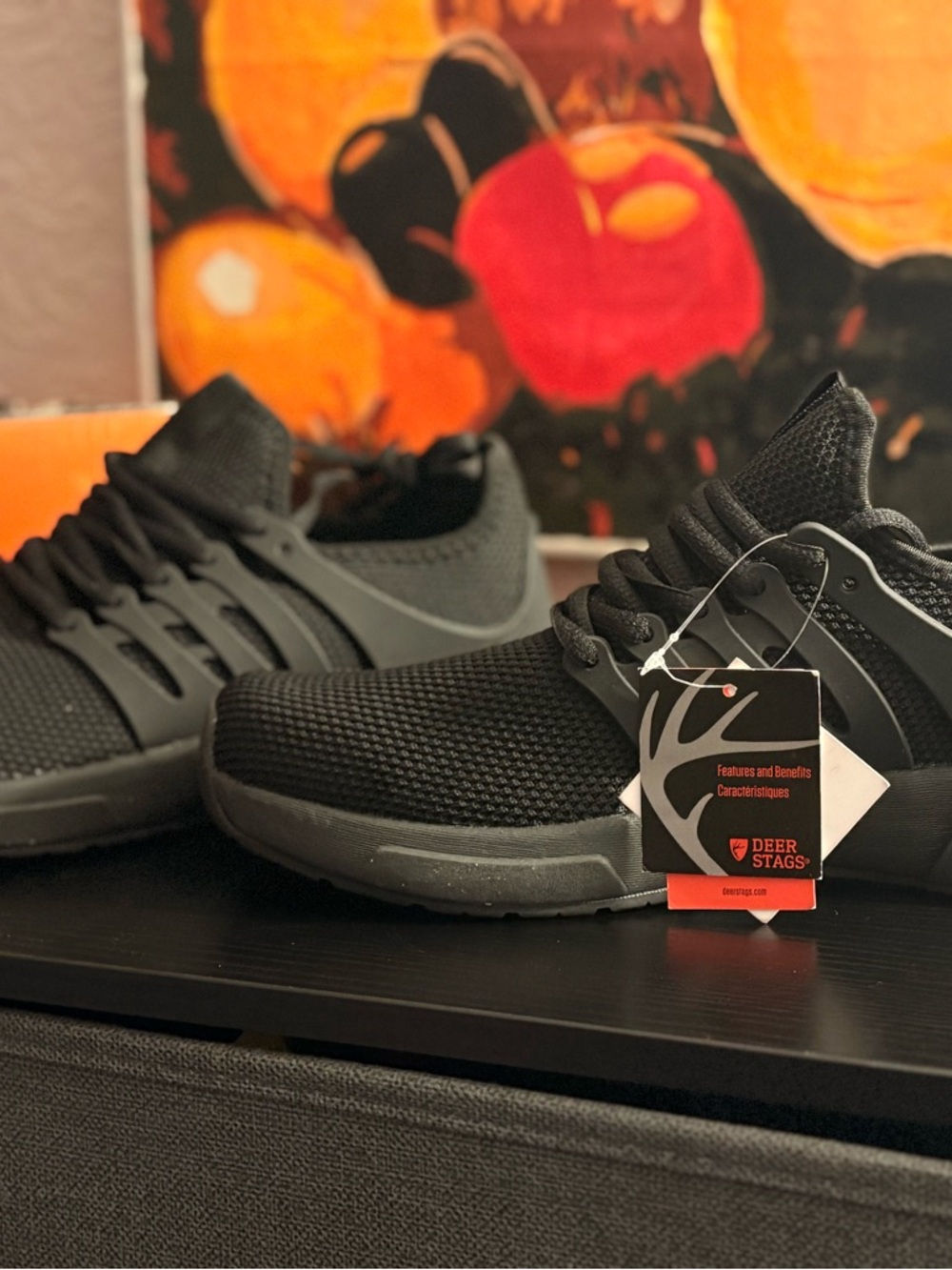 Deer Stags Men’s Black Knit Work Sneakers